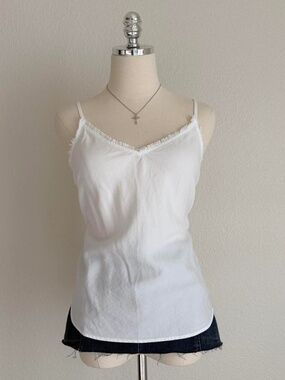 White Frayed Cami